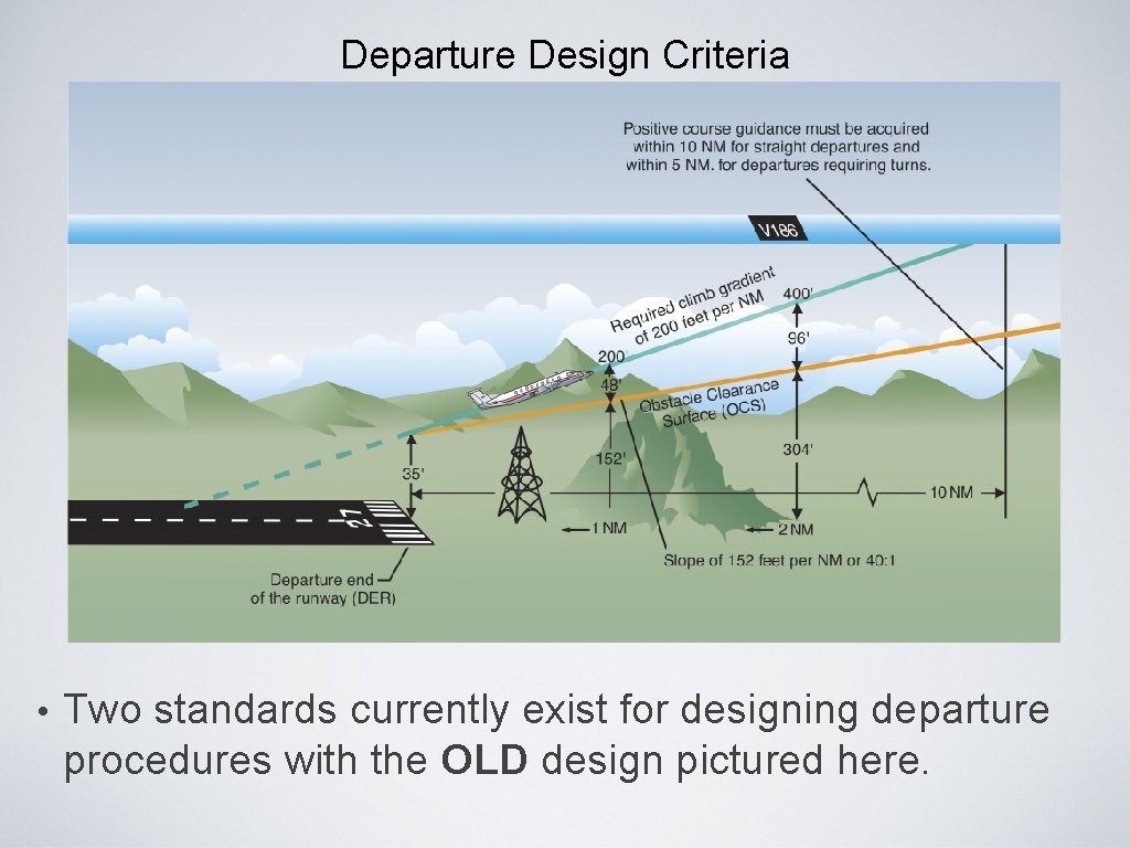 Departure Design Criteria • Two standards currently exist for designing departure procedures with the Departure Design Criteria • Two standards currently exist for designing departure procedures with the