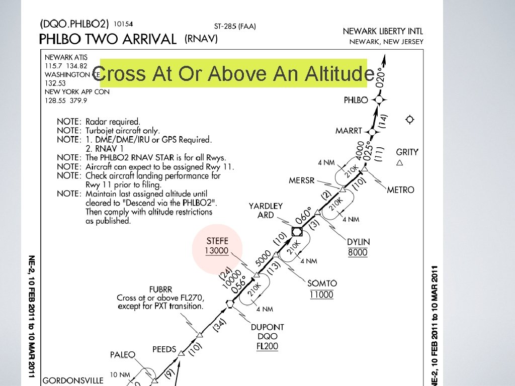 Cross At Or Above An Altitude Cross At Or Above An Altitude