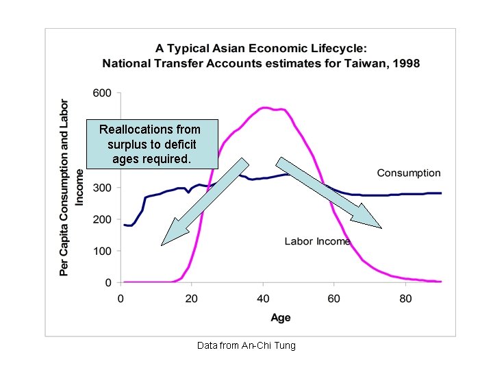 Reallocations from surplus to deficit ages required. Data from An-Chi Tung 