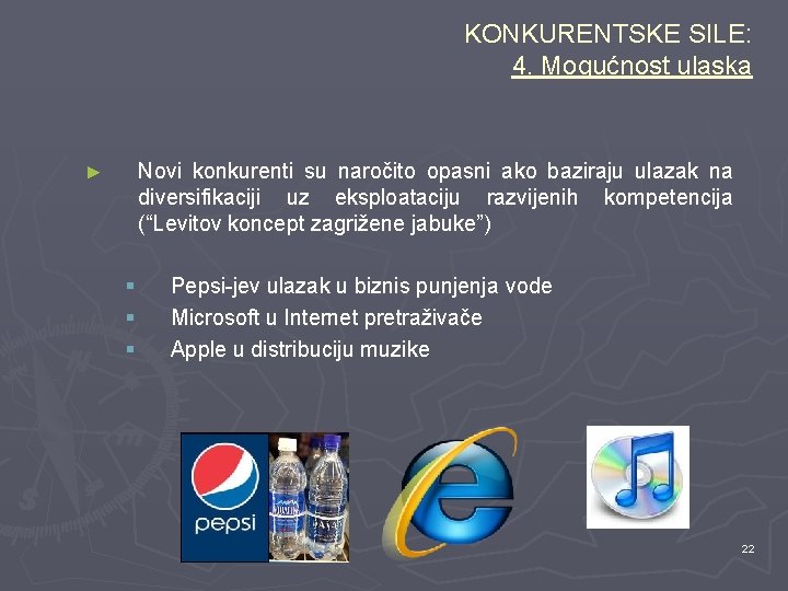 KONKURENTSKE SILE: 4. Mogućnost ulaska Novi konkurenti su naročito opasni ako baziraju ulazak na