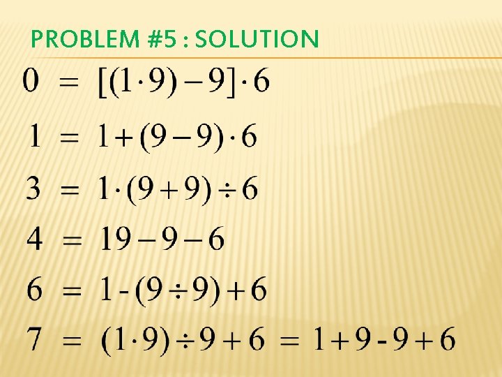 PROBLEM #5 : SOLUTION 