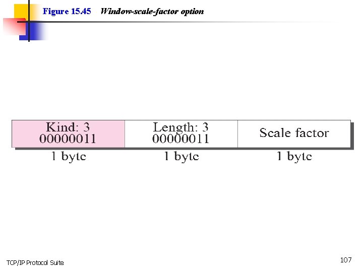 Figure 15. 45 TCP/IP Protocol Suite Window-scale-factor option 107 