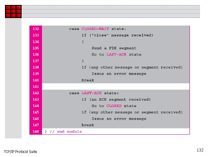 TCP/IP Protocol Suite 132 