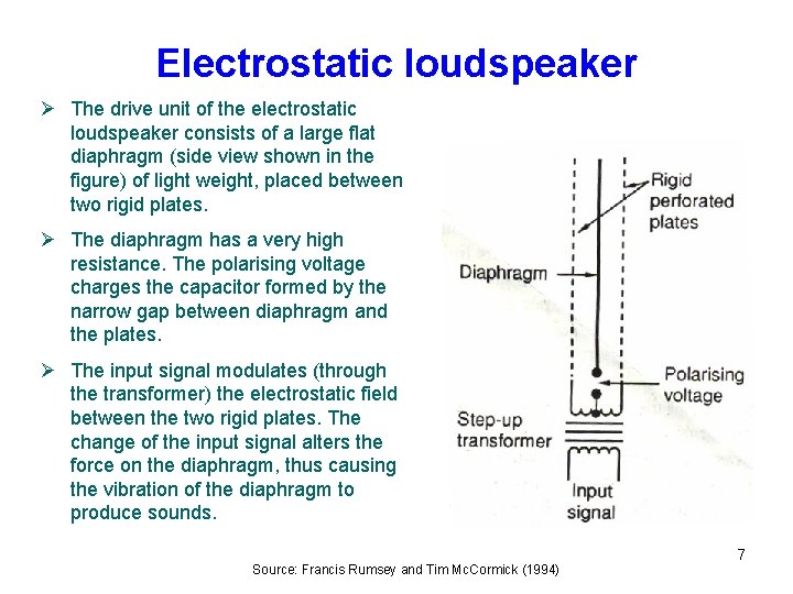 Electrostatic loudspeaker Ø The drive unit of the electrostatic loudspeaker consists of a large Electrostatic loudspeaker Ø The drive unit of the electrostatic loudspeaker consists of a large