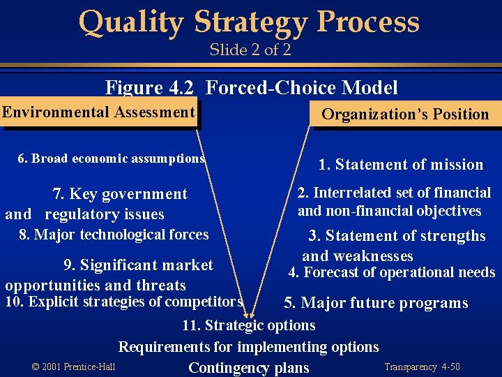 Quality Strategy Process Slide 2 of 2 Figure 4. 2 Forced-Choice Model Environmental Assessment Quality Strategy Process Slide 2 of 2 Figure 4. 2 Forced-Choice Model Environmental Assessment