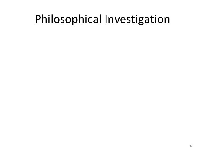 Philosophical Investigation 37 