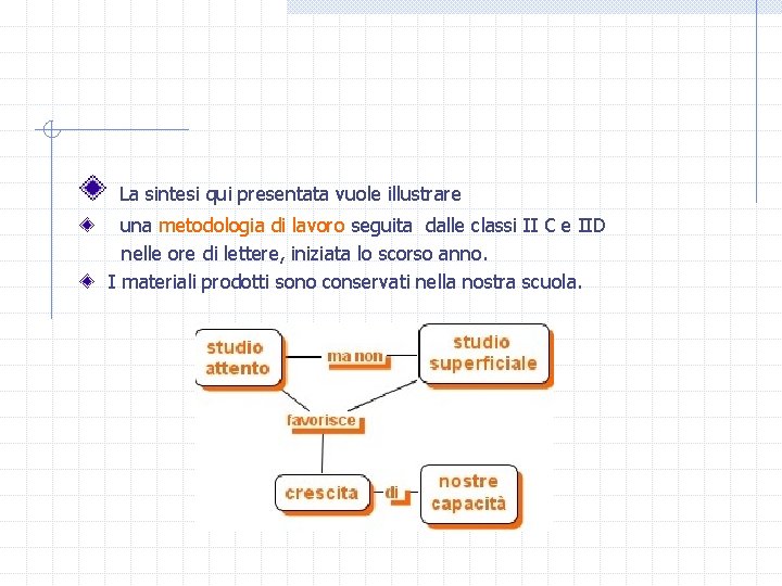 La sintesi qui presentata vuole illustrare una metodologia di lavoro seguita dalle classi II