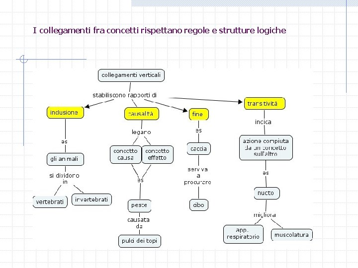 I collegamenti fra concetti rispettano regole e strutture logiche 