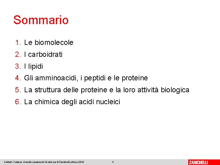 Sommario 1. Le biomolecole 2. I carboidrati 3. I lipidi 4. Gli amminoacidi, i