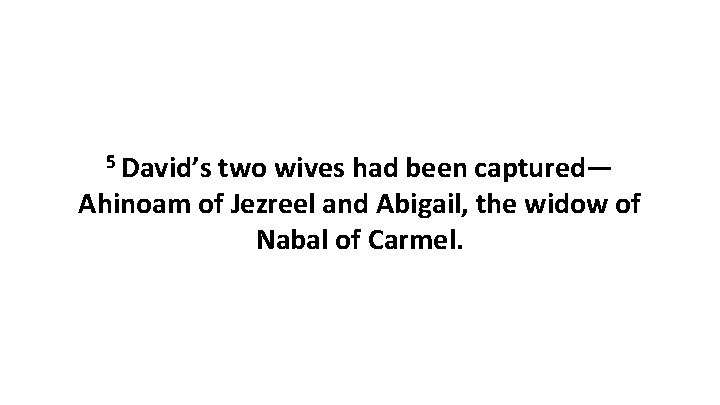 5 David’s two wives had been captured— Ahinoam of Jezreel and Abigail, the widow