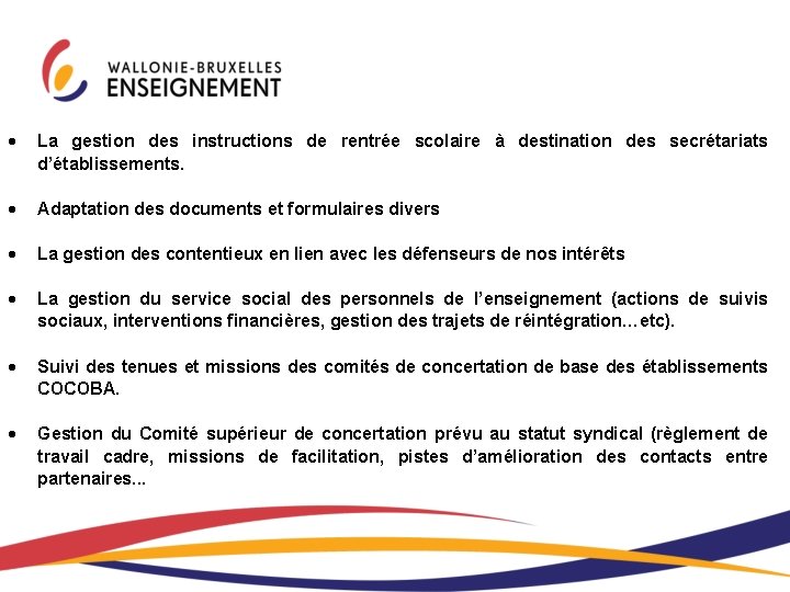  La gestion des instructions de rentrée scolaire à destination des secrétariats d’établissements. Adaptation