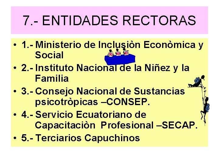 7. - ENTIDADES RECTORAS • 1. - Ministerio de Inclusiòn Econòmica y Social •