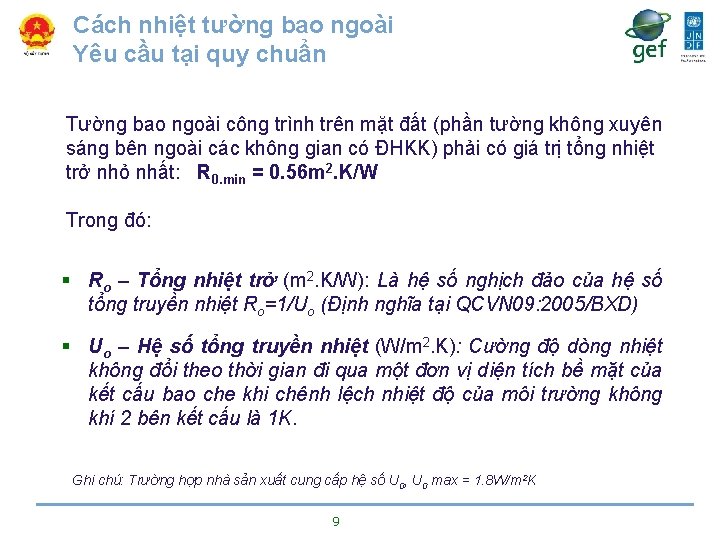 Cách nhiệt tường bao ngoài Yêu cầu tại quy chuẩn Tường bao ngoài công