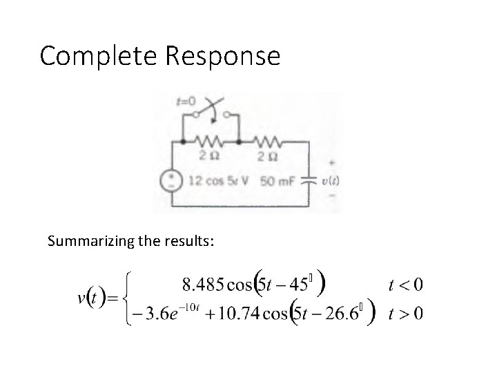 Complete Response Summarizing the results: 