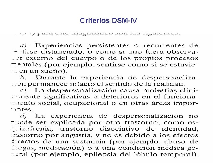 Criterios DSM-IV 