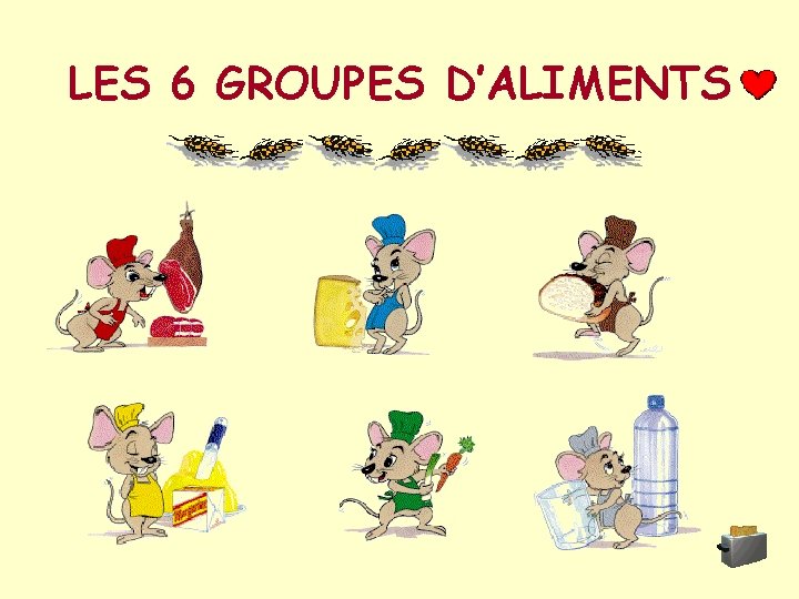 LES 6 GROUPES D’ALIMENTS 