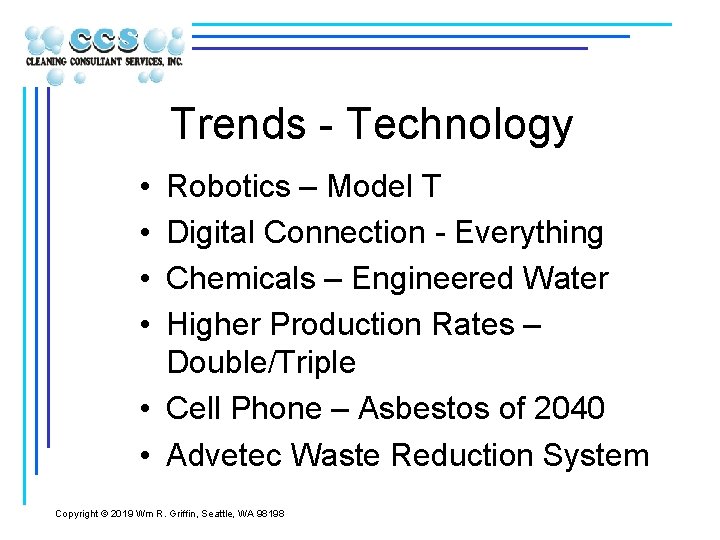 Trends - Technology • • Robotics – Model T Digital Connection - Everything Chemicals