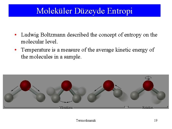Moleküler Düzeyde Entropi • Ludwig Boltzmann described the concept of entropy on the molecular Moleküler Düzeyde Entropi • Ludwig Boltzmann described the concept of entropy on the molecular
