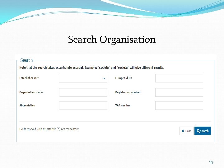 Search Organisation 10 Search Organisation 10