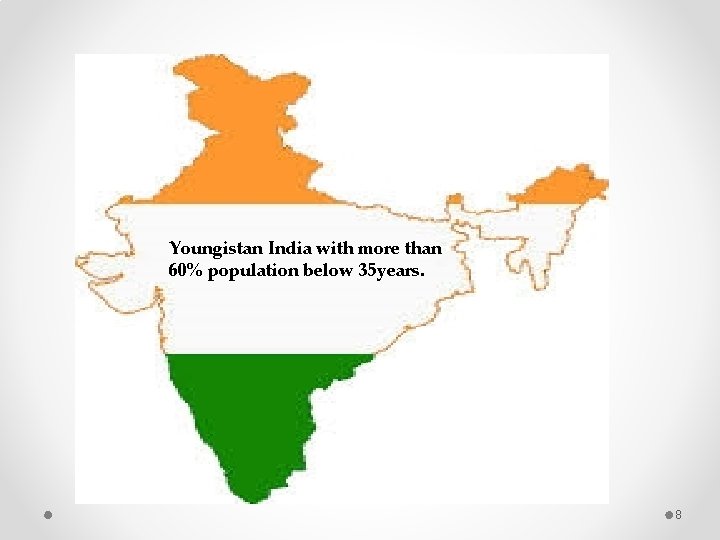 Youngistan India with more than 60% population below 35 years. 8 Youngistan India with more than 60% population below 35 years. 8