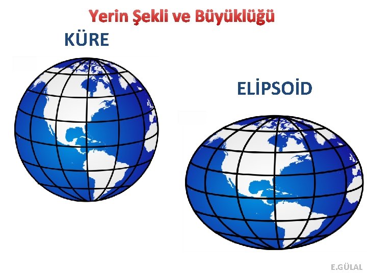 Yerin Şekli ve Büyüklüğü KÜRE ELİPSOİD E. GÜLAL 