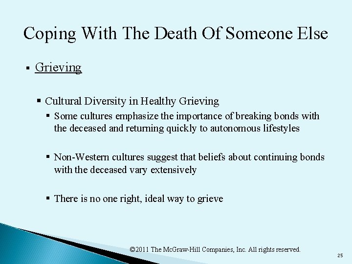 Coping With The Death Of Someone Else § Grieving § Cultural Diversity in Healthy