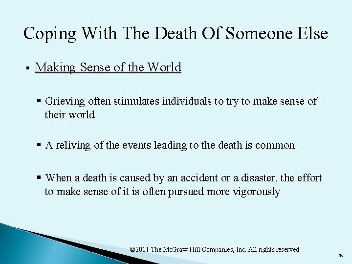 Coping With The Death Of Someone Else § Making Sense of the World §