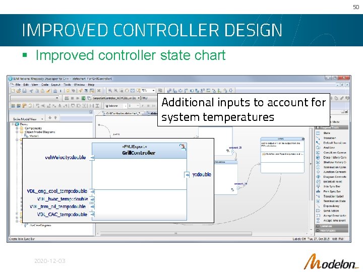 50 IMPROVED CONTROLLER DESIGN § Improved controller state chart Additional inputs to account for