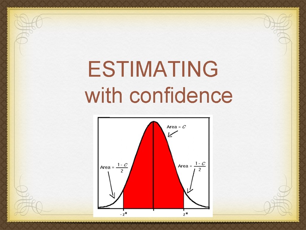 ESTIMATING with confidence 