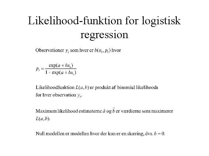 Likelihood-funktion for logistisk regression 