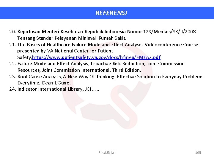 REFERENSI 20. Keputusan Menteri Kesehatan Republik Indonesia Nomor 129/Menkes/SK/II/2008 Tentang Standar Pelayanan Minimal Rumah
