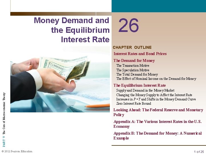 Money Demand the Equilibrium Interest Rate 26 CHAPTER OUTLINE Interest Rates and Bond Prices