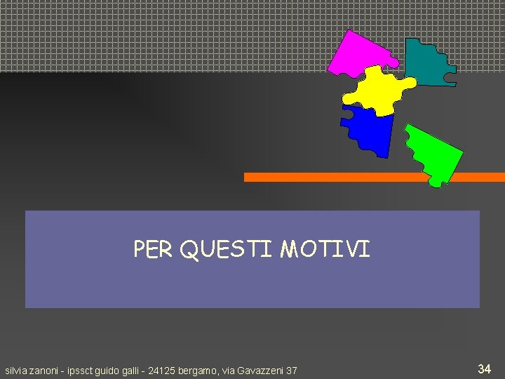 PER QUESTI MOTIVI silvia zanoni - ipssct guido galli - 24125 bergamo, via Gavazzeni