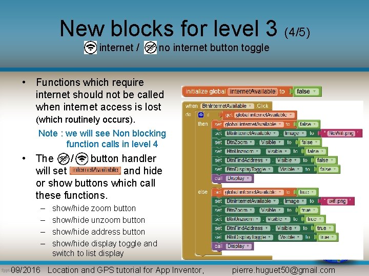 New blocks for level 3 (4/5) internet / no internet button toggle • Functions