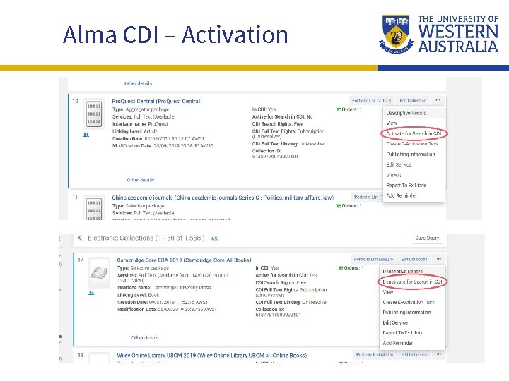 Alma CDI – Activation 