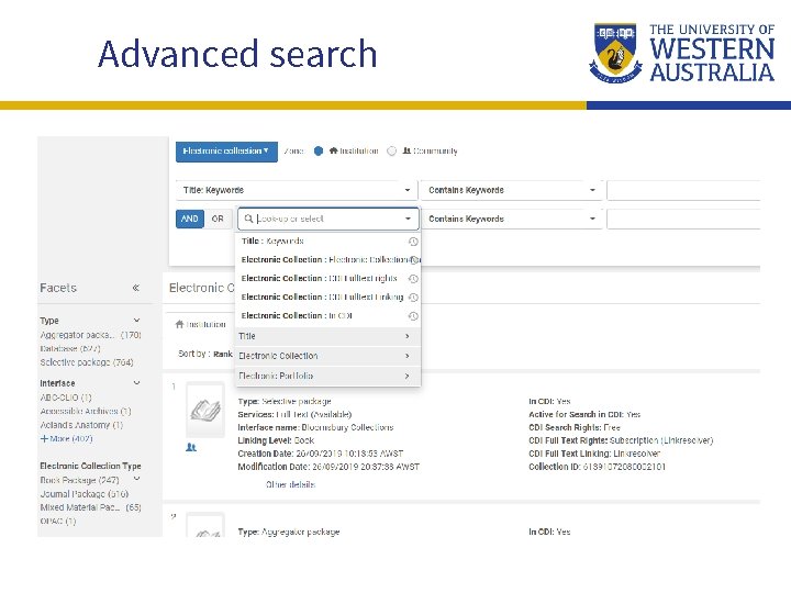 Advanced search 