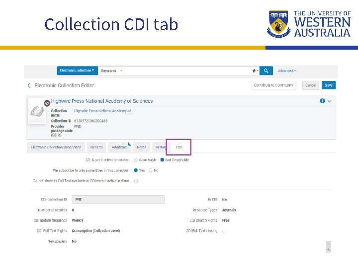 Collection CDI tab 