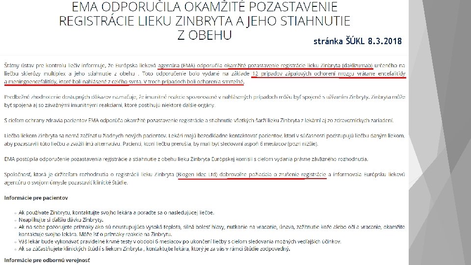 stránka ŠÚKL 8. 3. 2018 