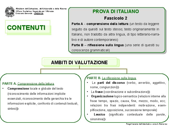 Ministero dell’Istruzione, dell’Università e della Ricerca Ufficio Scolastico Regionale per l’Abruzzo Direzione Generale -