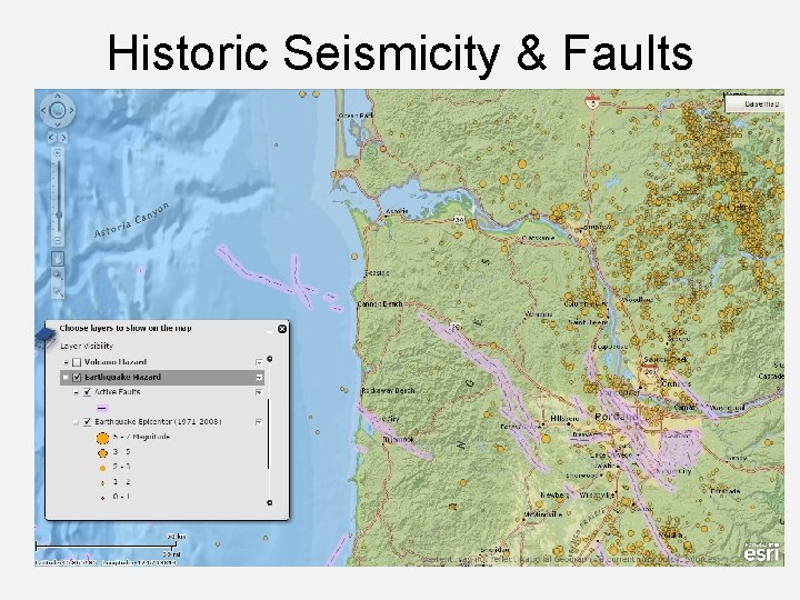 Historic Seismicity & Faults 