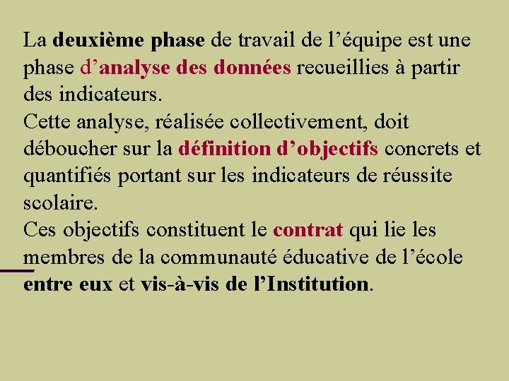 La deuxième phase de travail de l’équipe est une phase d’analyse des données recueillies