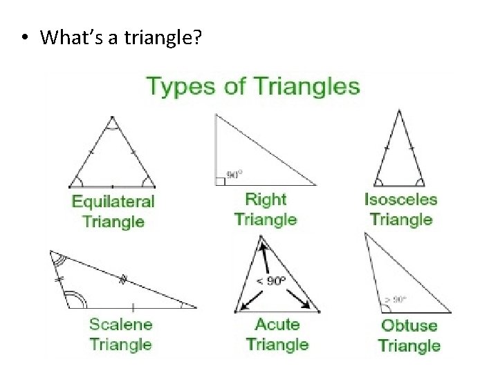  • What’s a triangle? 