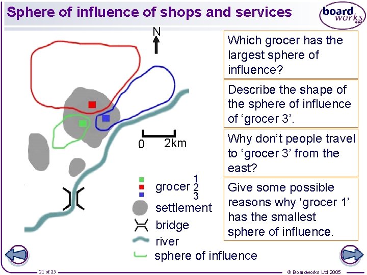 Sphere of influence of shops and services N Which grocer has the largest sphere Sphere of influence of shops and services N Which grocer has the largest sphere
