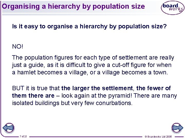 Organising a hierarchy by population size Is it easy to organise a hierarchy by Organising a hierarchy by population size Is it easy to organise a hierarchy by