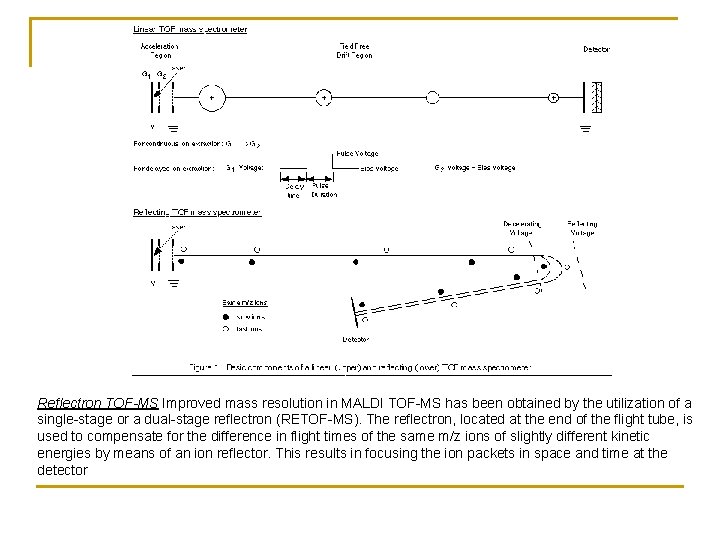 Reflectron TOF-MS Improved mass resolution in MALDI TOF-MS has been obtained by the utilization
