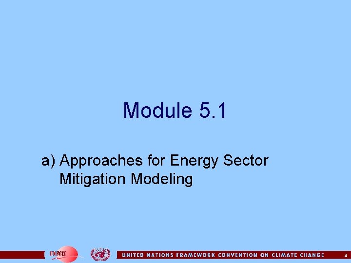 Module 5. 1 a) Approaches for Energy Sector Mitigation Modeling 4 