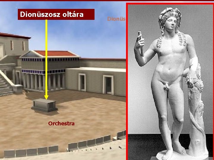 Dionüszosz oltára Dionüszosz-színház (rekonstrukció) dioniszosz Orchestra 