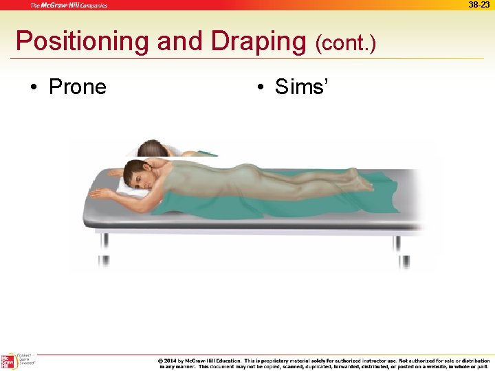 38 -23 Positioning and Draping (cont. ) • Prone • Sims’ 