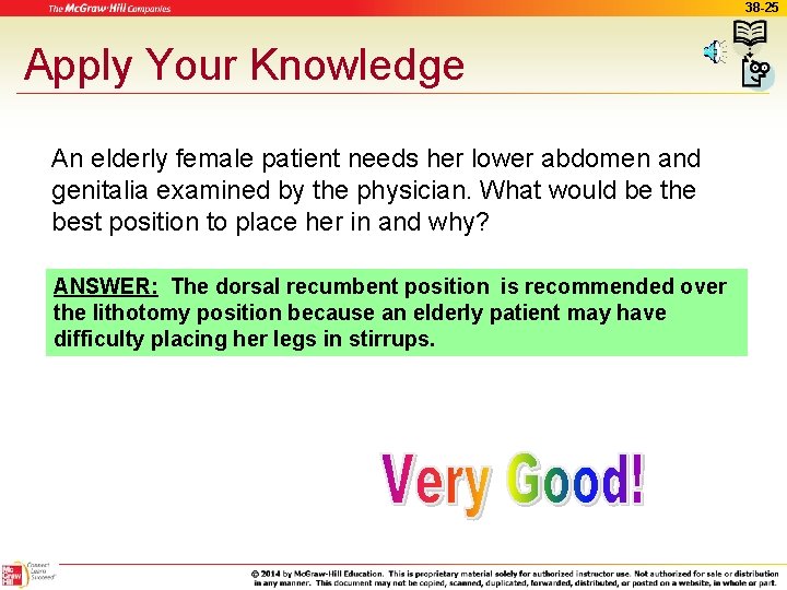 38 -25 Apply Your Knowledge An elderly female patient needs her lower abdomen and