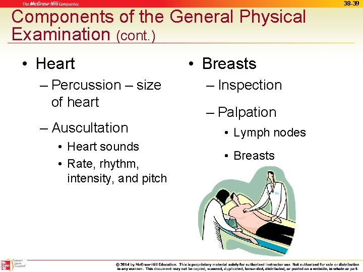 Components of the General Physical Examination (cont. ) • Heart – Percussion – size